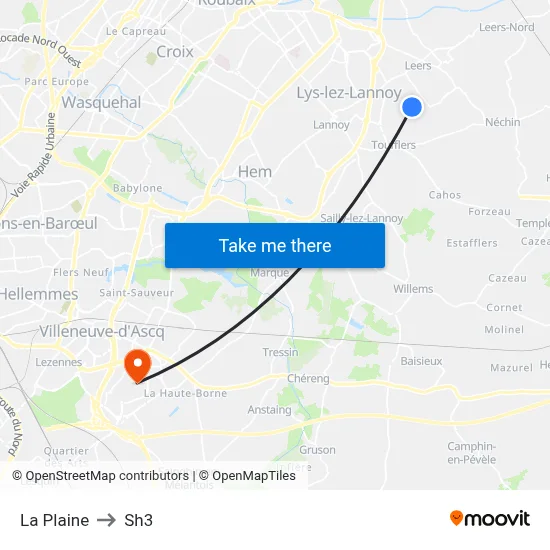 La Plaine to Sh3 map
