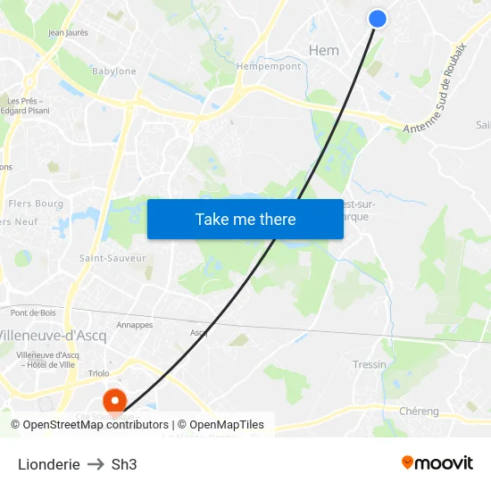 Lionderie to Sh3 map