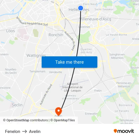 Fenelon to Avelin map