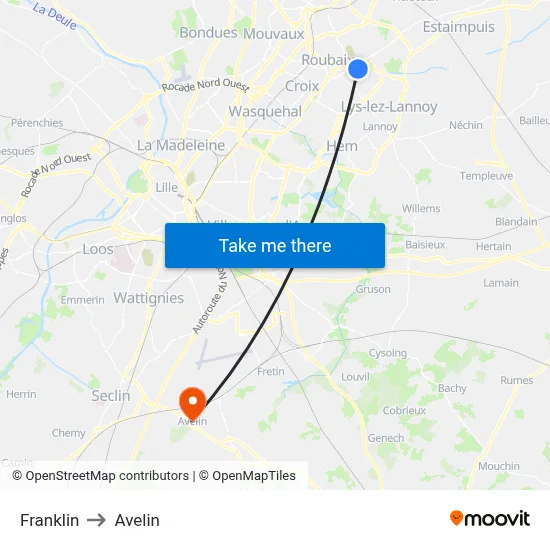 Franklin to Avelin map