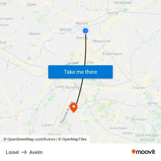 Loisel to Avelin map