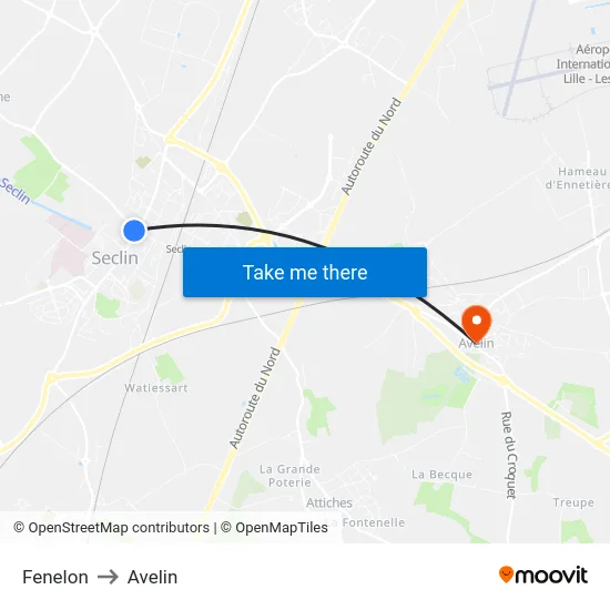 Fenelon to Avelin map