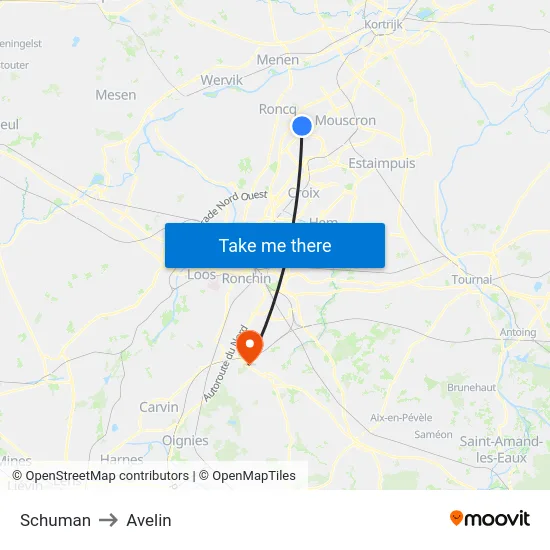 Schuman to Avelin map