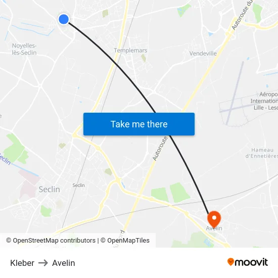 Kleber to Avelin map