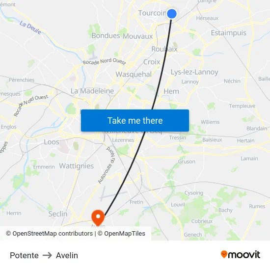 Potente to Avelin map