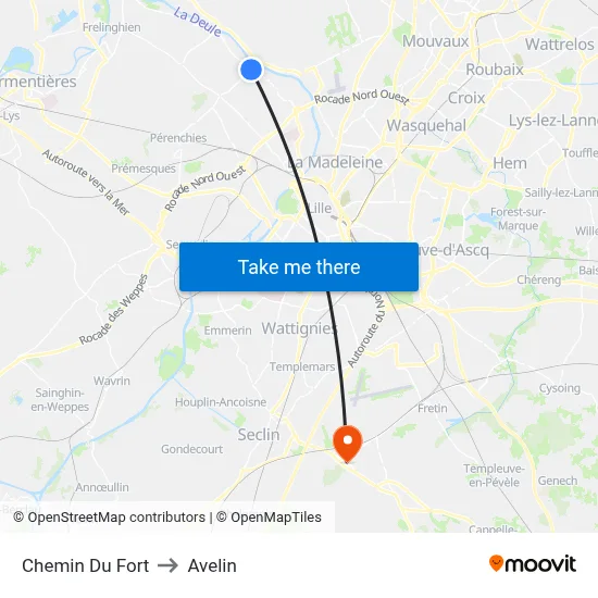 Chemin Du Fort to Avelin map