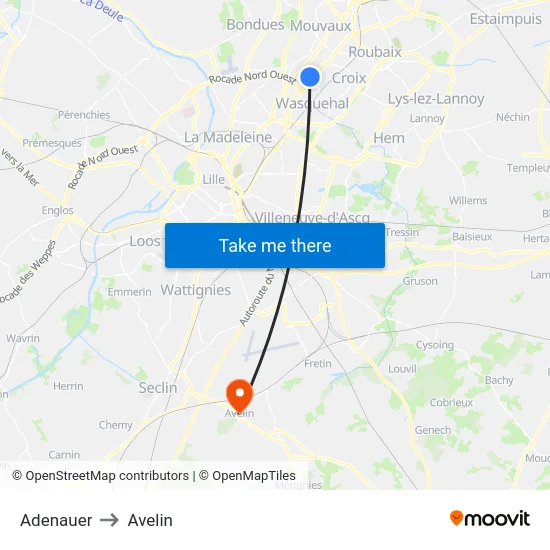 Adenauer to Avelin map