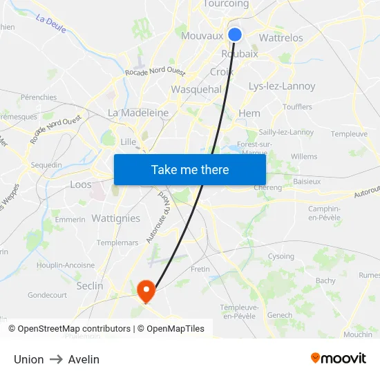 Union to Avelin map