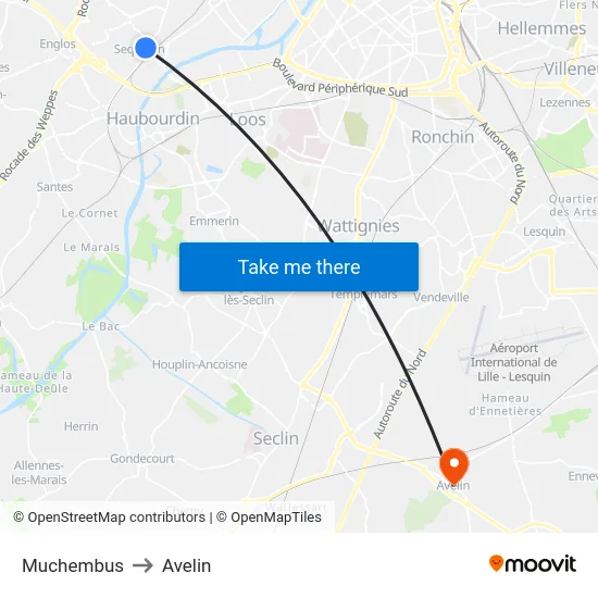 Muchembus to Avelin map
