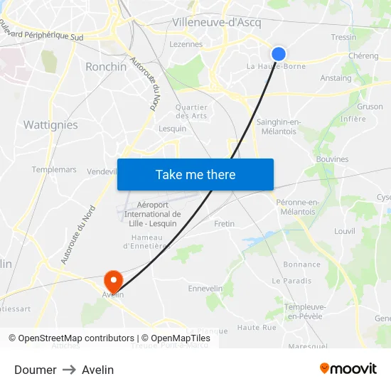 Doumer to Avelin map