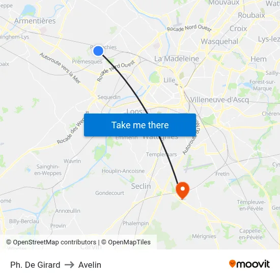 Ph. De Girard to Avelin map