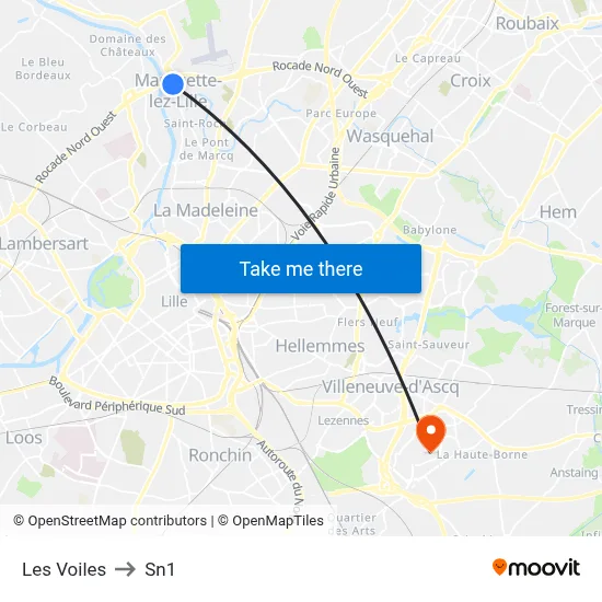 Les Voiles to Sn1 map