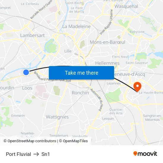 Port Fluvial to Sn1 map