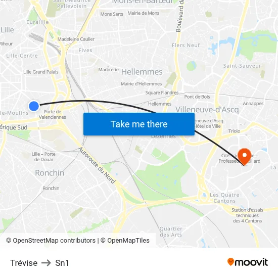 Trévise to Sn1 map