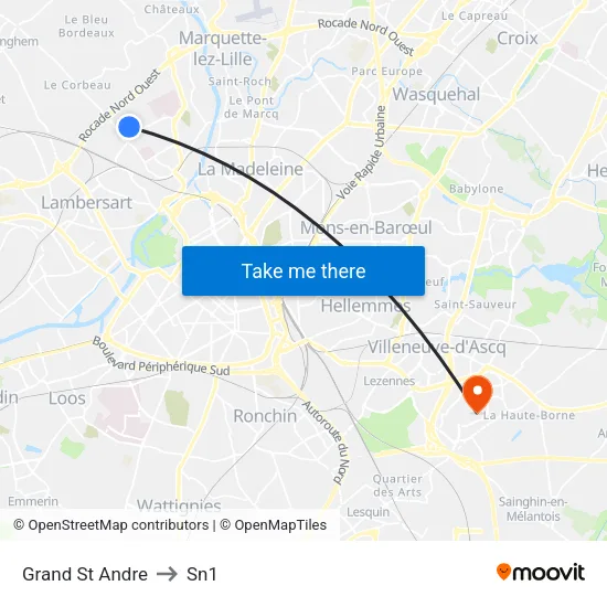 Grand St Andre to Sn1 map