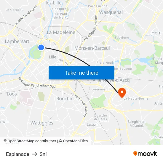 Esplanade to Sn1 map