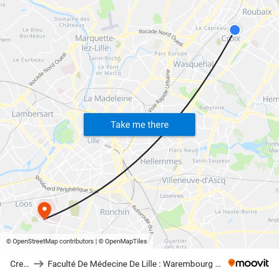 Creche to Faculté De Médecine De Lille : Warembourg 2 - Pôle Formation map