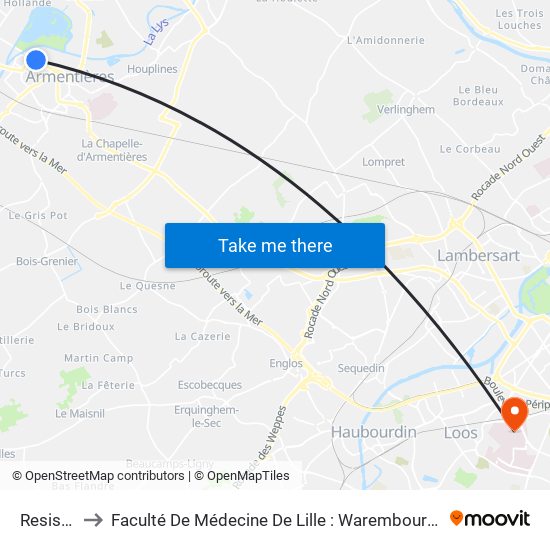 Resistants to Faculté De Médecine De Lille : Warembourg 1 - Pôle Recherche map