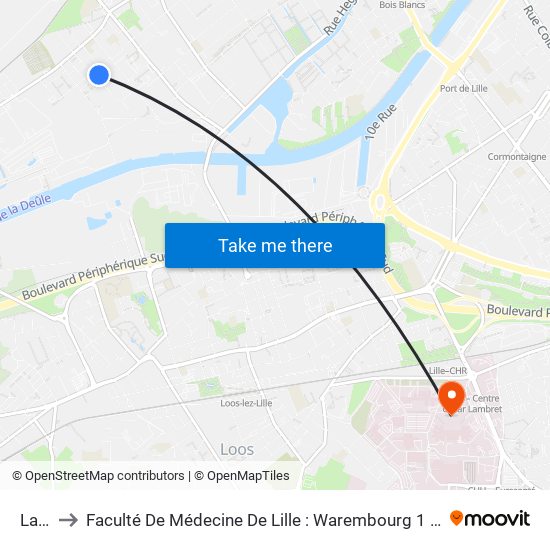 Lamy to Faculté De Médecine De Lille : Warembourg 1 - Pôle Recherche map