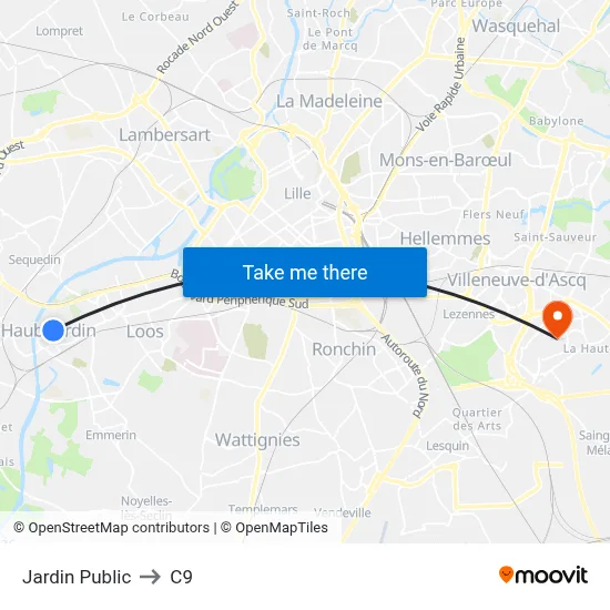 Jardin Public to C9 map