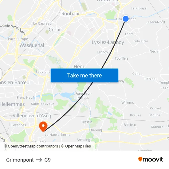 Grimonpont to C9 map
