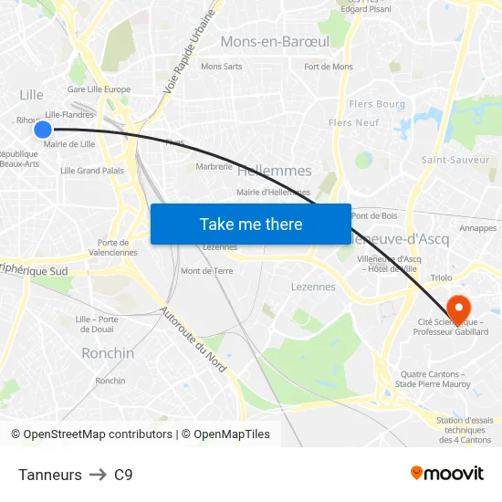 Tanneurs to C9 map