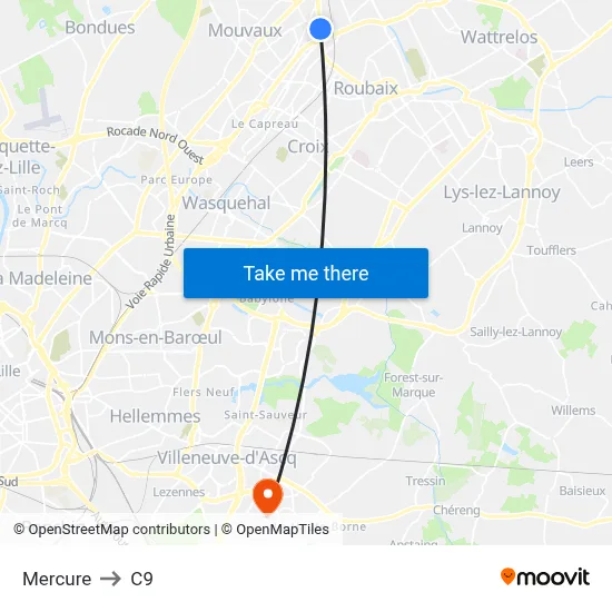 Mercure to C9 map