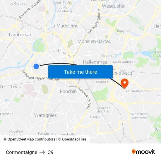 Cormontaigne to C9 map