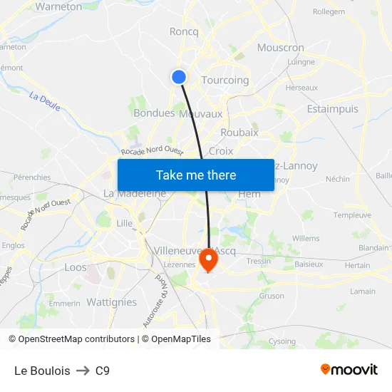 Le Boulois to C9 map