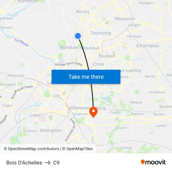 Bois D'Achelles to C9 map