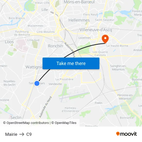 Mairie to C9 map