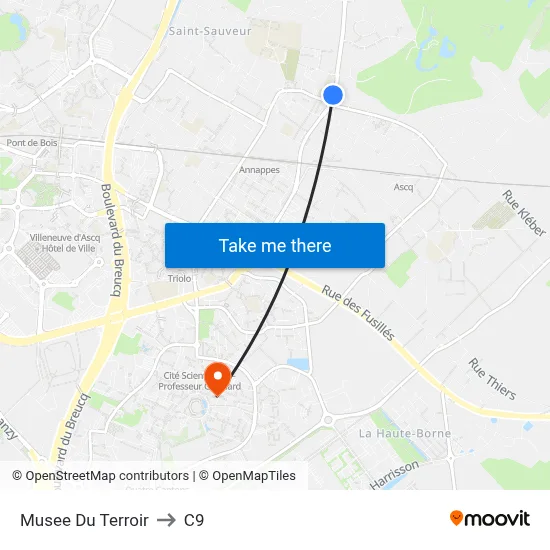 Musee Du Terroir to C9 map