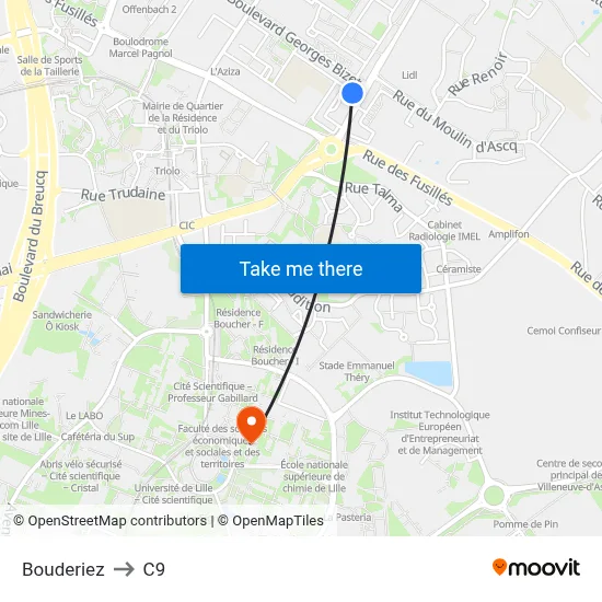 Bouderiez to C9 map