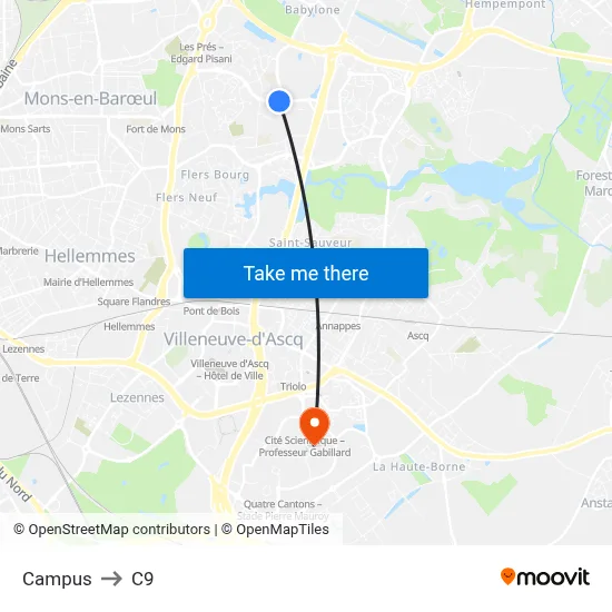 Campus to C9 map
