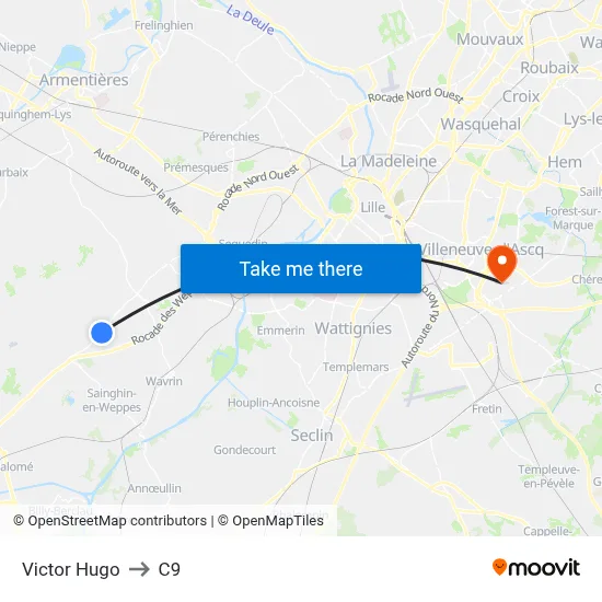 Victor Hugo to C9 map