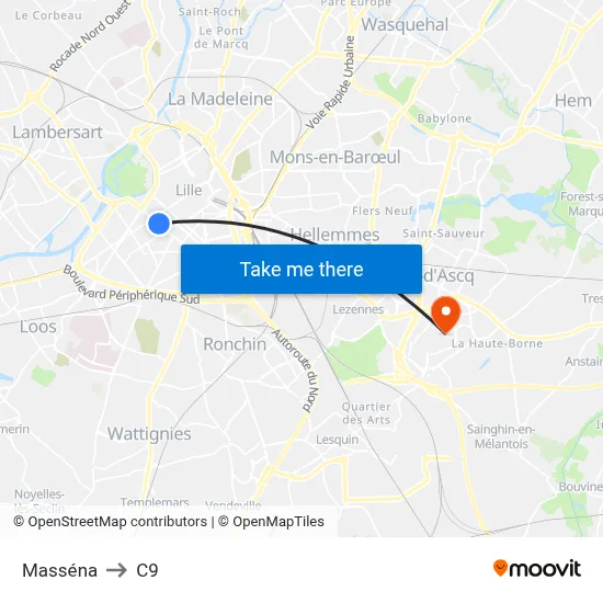 Masséna to C9 map