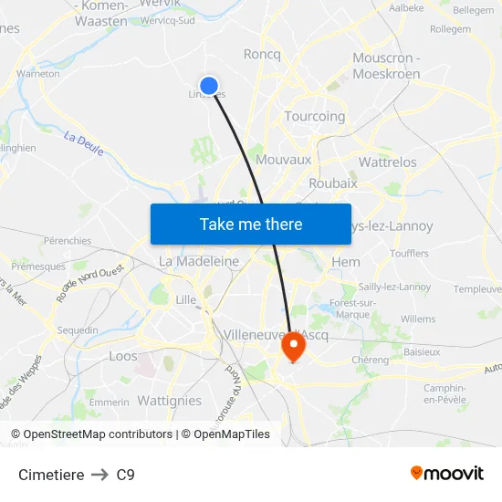 Cimetiere to C9 map