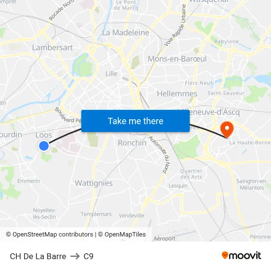 CH De La Barre to C9 map