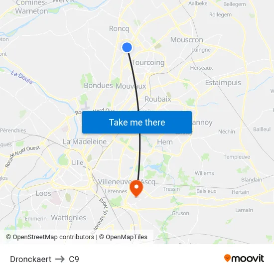 Dronckaert to C9 map