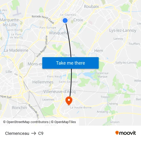 Clemenceau to C9 map