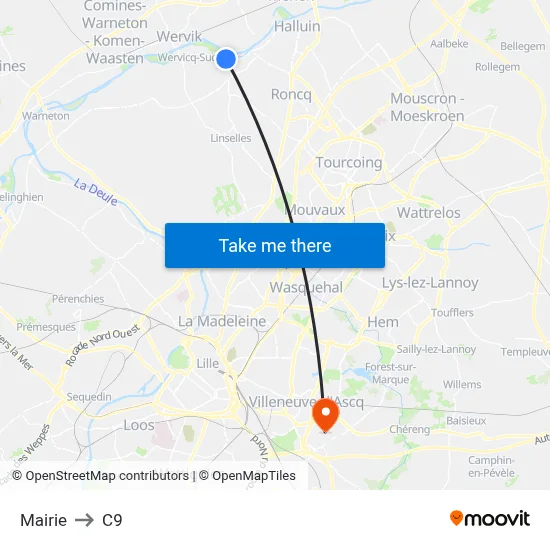 Mairie to C9 map