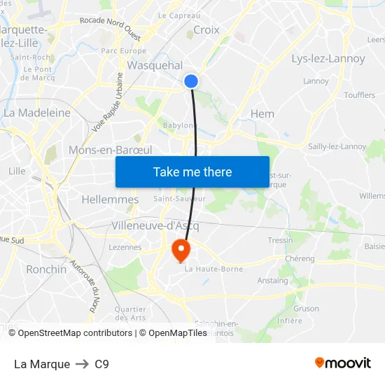 La Marque to C9 map