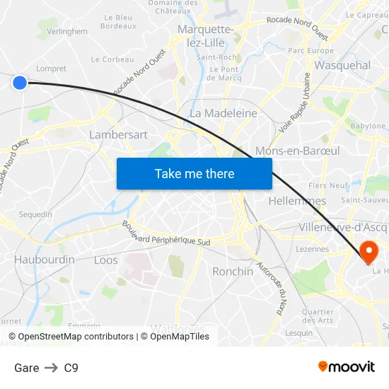 Gare to C9 map