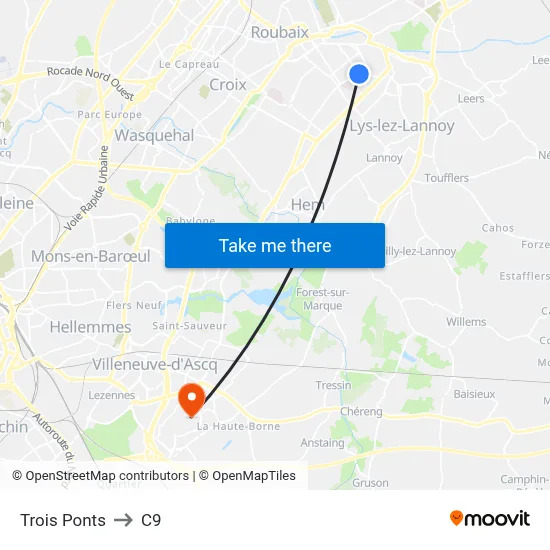 Trois Ponts to C9 map