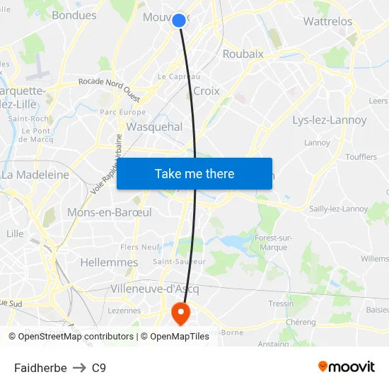 Faidherbe to C9 map