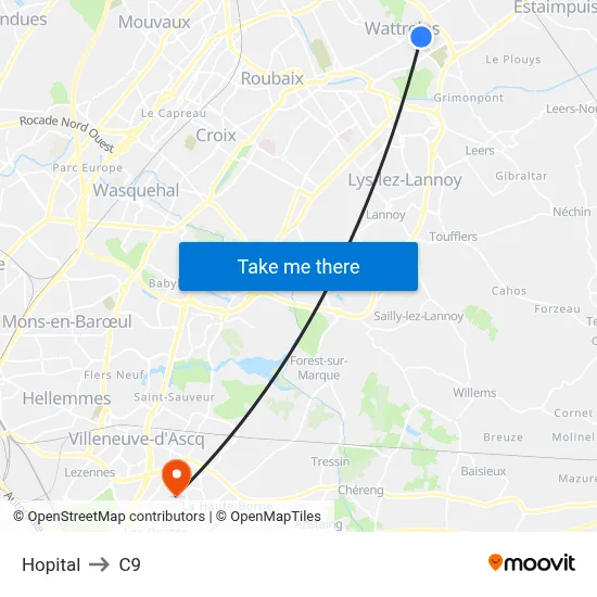 Hopital to C9 map