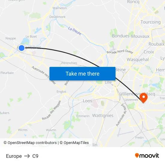 Europe to C9 map