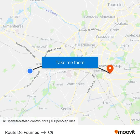 Route De Fournes to C9 map