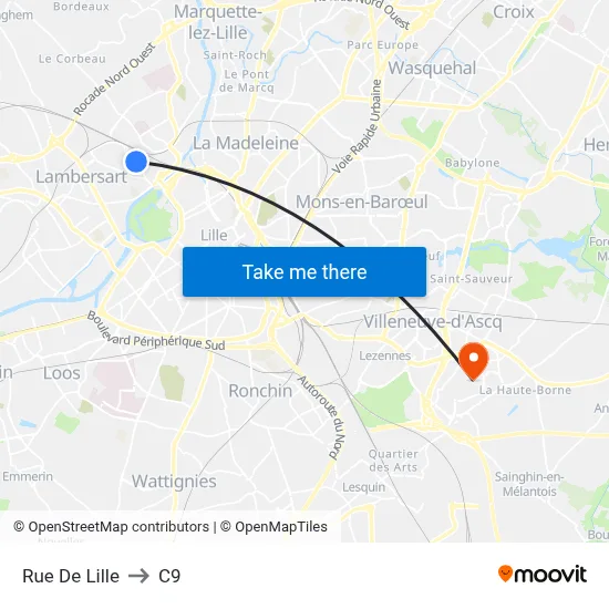 Rue De Lille to C9 map