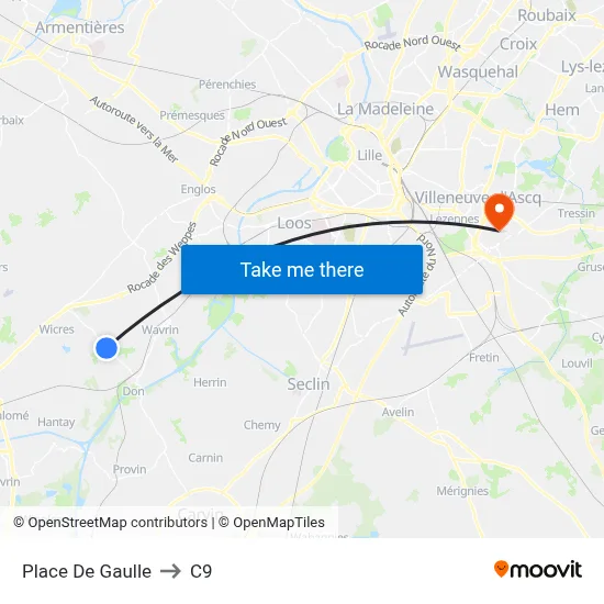 Place De Gaulle to C9 map